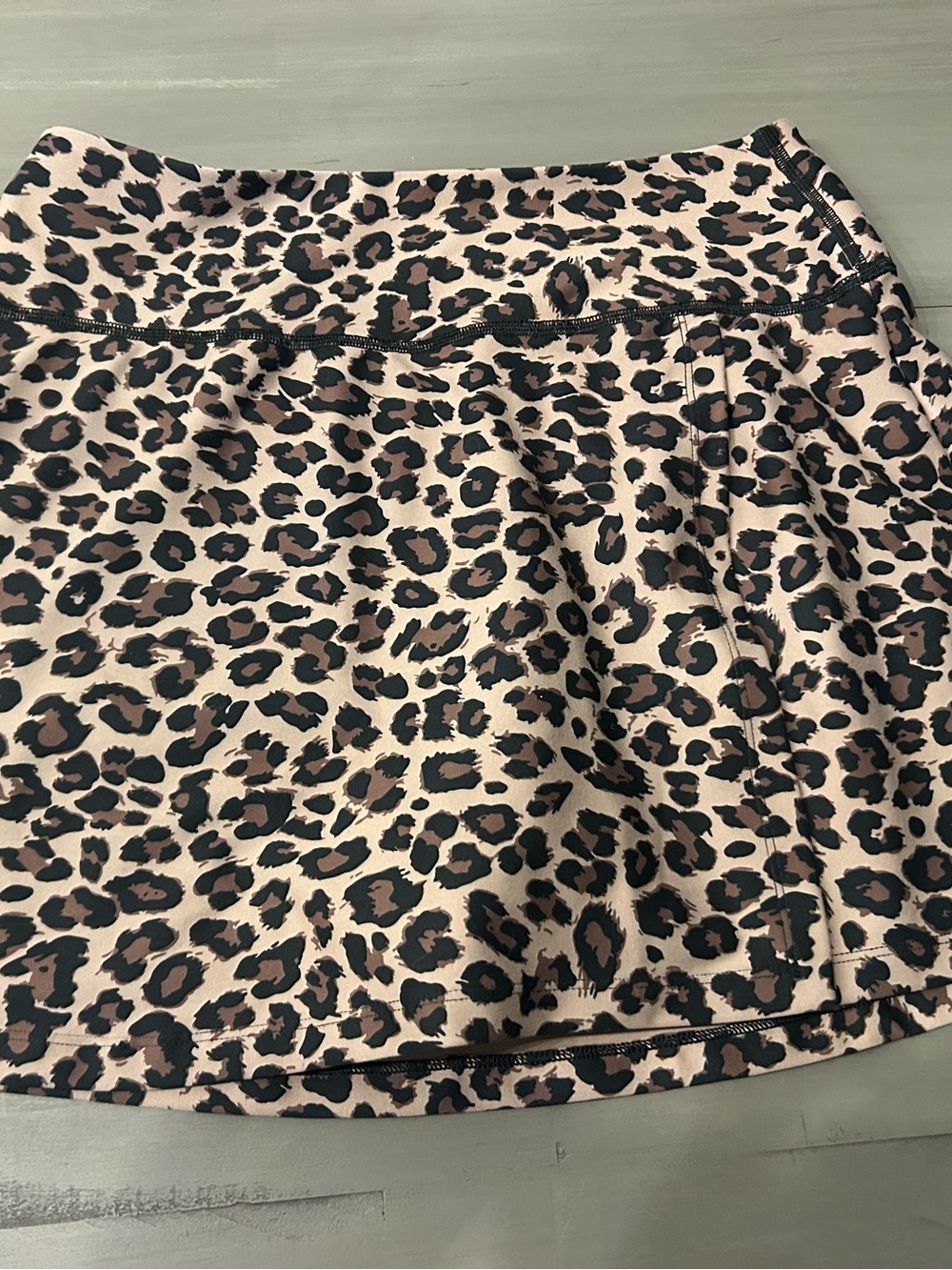 Leopard Print Circle Skirt - Brown and Beige